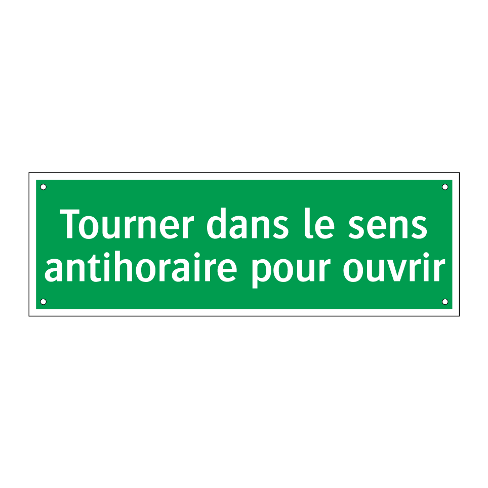 Tourner dans le sens antihoraire pour ouvrir