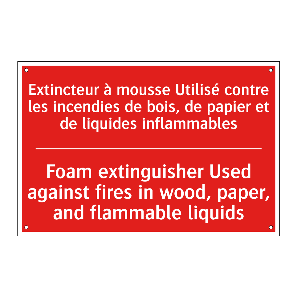 Extincteur à mousse Utilisé contre /.../ - Foam extinguisher Used against /.../