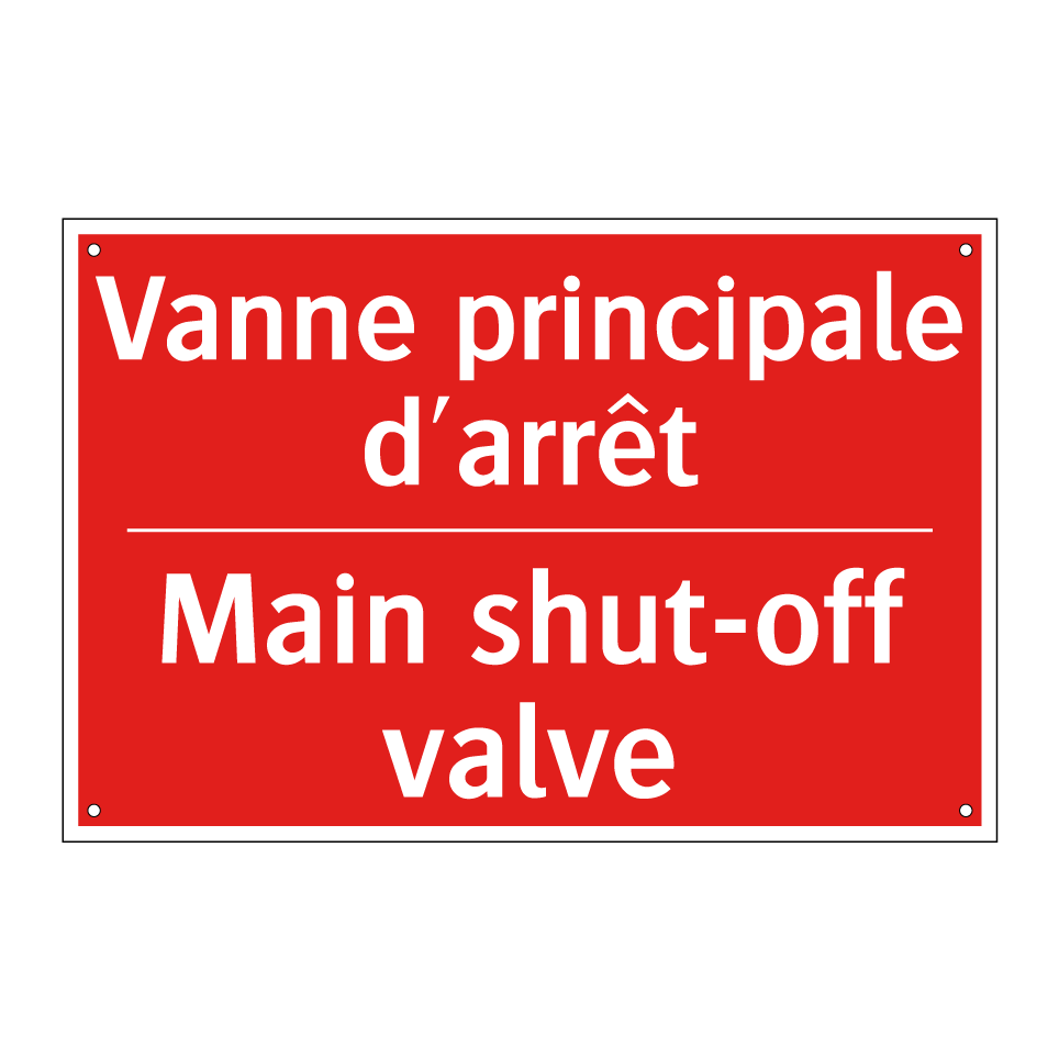 Vanne principale d'arrêt - Main shut-off valve