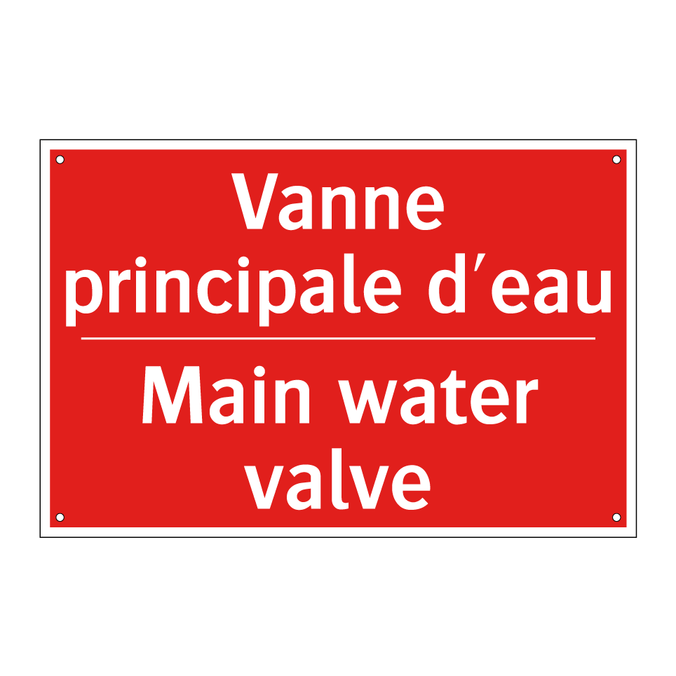 Vanne principale d'eau - Main water valve