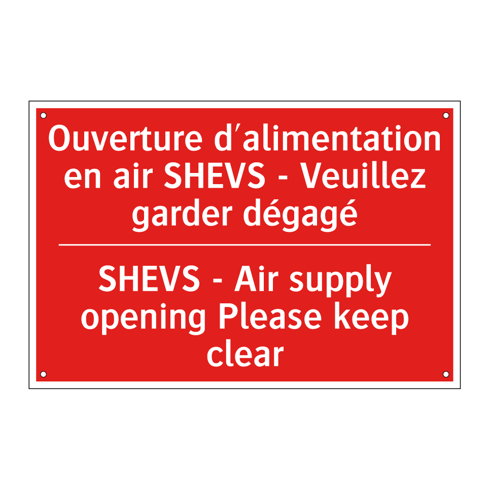 Ouverture d'alimentation en air /.../ - SHEVS - Air supply opening Please /.../