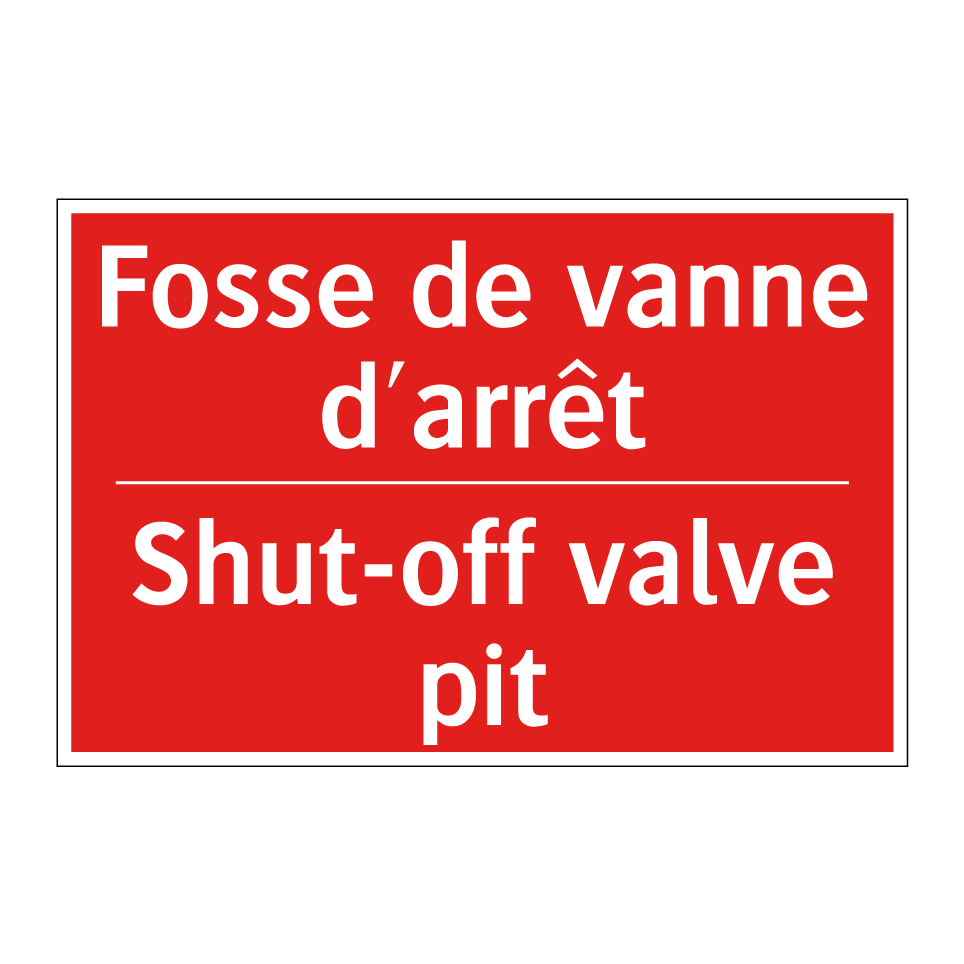 Fosse de vanne d'arrêt - Shut-off valve pit