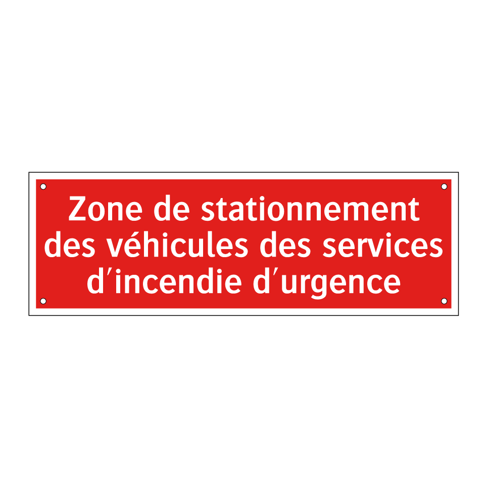 Zone de stationnement des véhicules des services d'incendie d'urgence