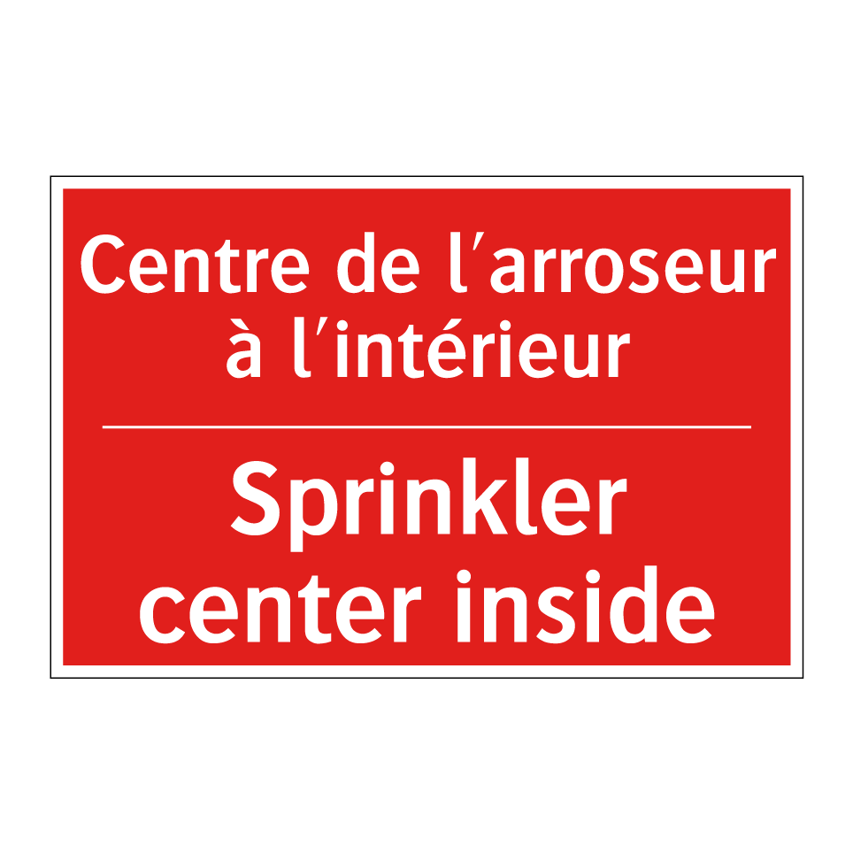 Centre de l'arroseur à l'intérieur /.../ - Sprinkler center inside