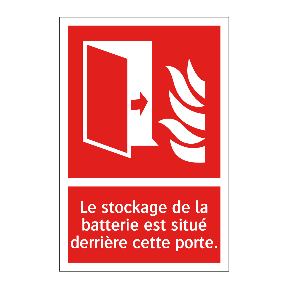 Le stockage de la batterie est situé derrière cette porte.
