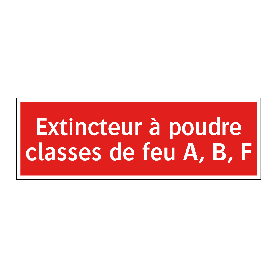 Extincteur à poudre classes de feu A, B, F