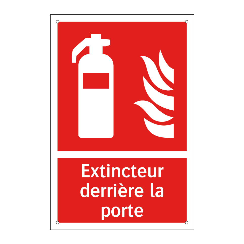 Extincteur derrière la porte