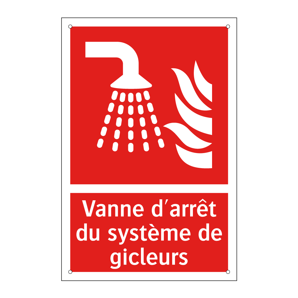 Vanne d'arrêt du système de gicleurs