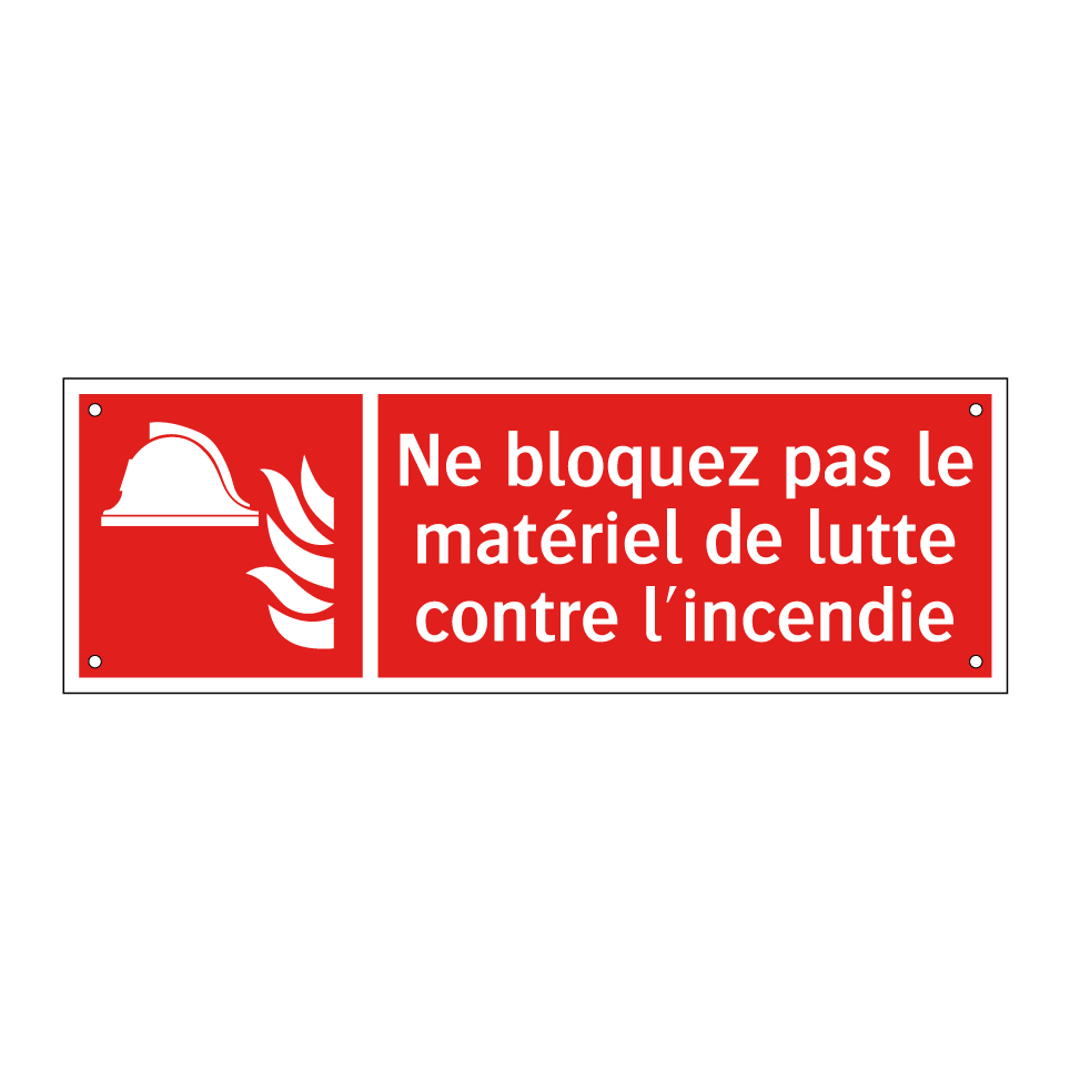 Ne bloquez pas le matériel de lutte contre l'incendie