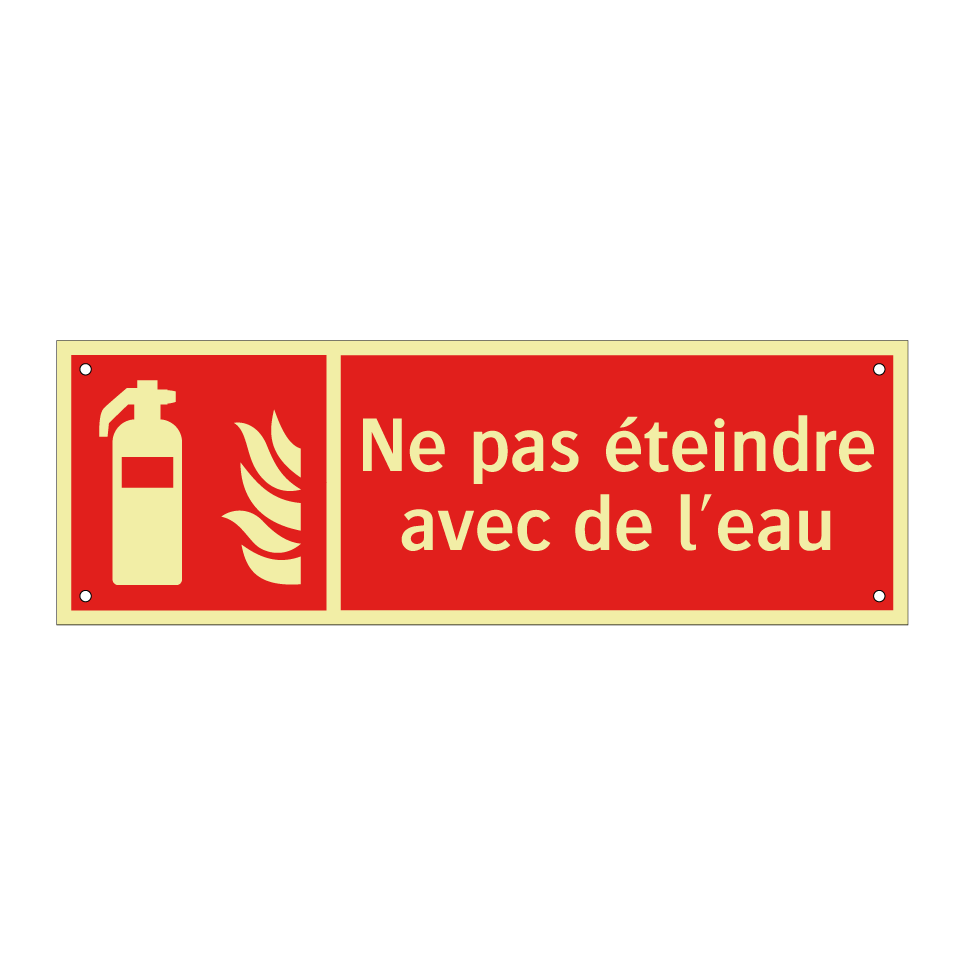 Ne pas éteindre avec de l'eau