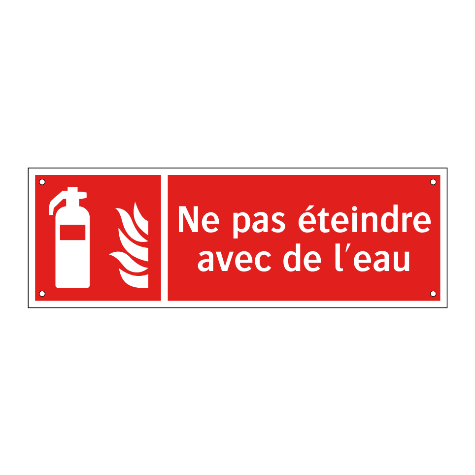 Ne pas éteindre avec de l'eau