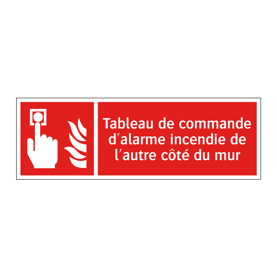 Tableau de commande d'alarme incendie de l'autre côté du mur