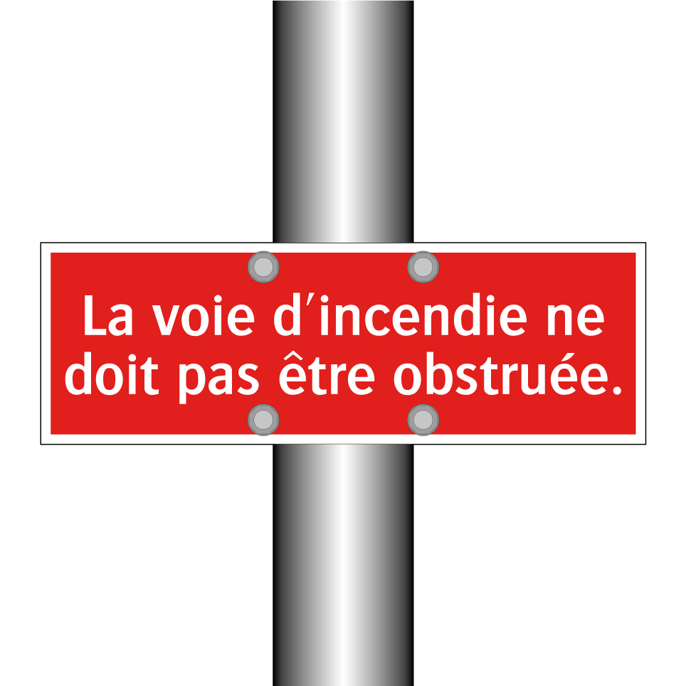 La voie d'incendie ne doit pas être obstruée.