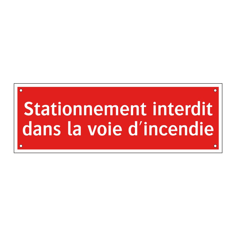 Stationnement interdit dans la voie d'incendie