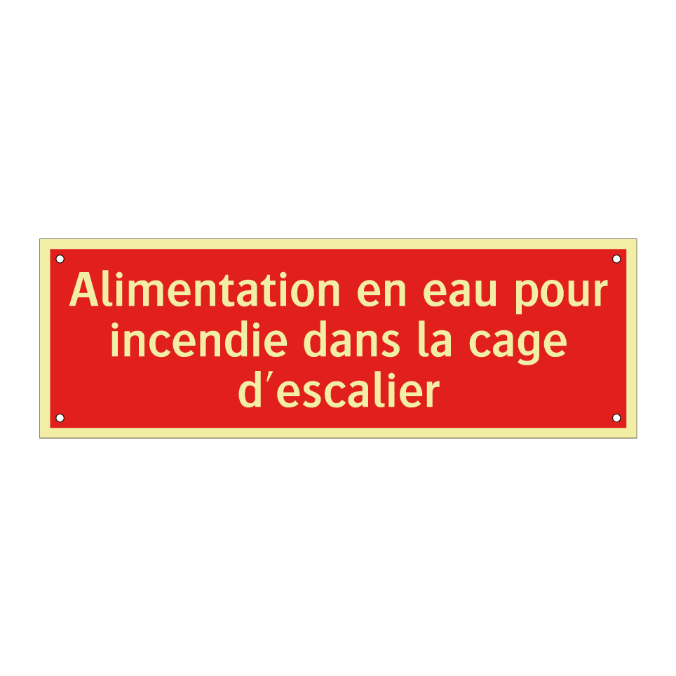 Alimentation en eau pour incendie dans la cage d'escalier