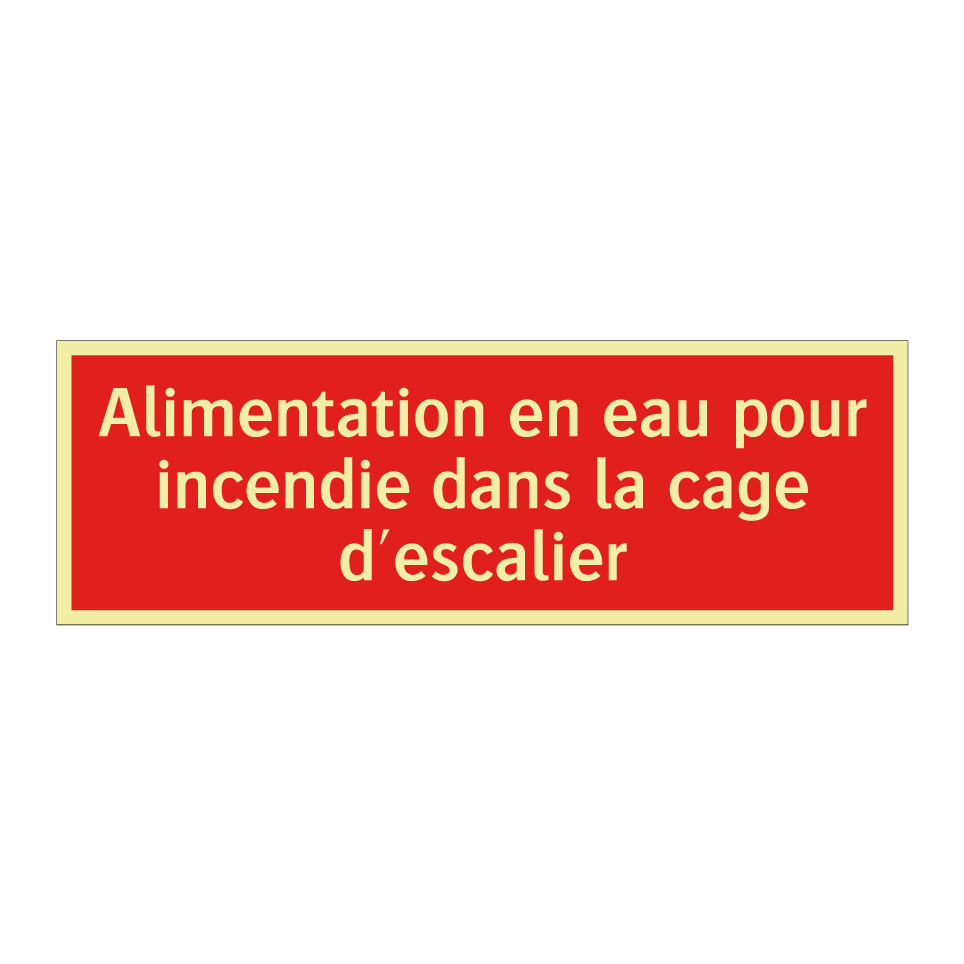 Alimentation en eau pour incendie dans la cage d'escalier