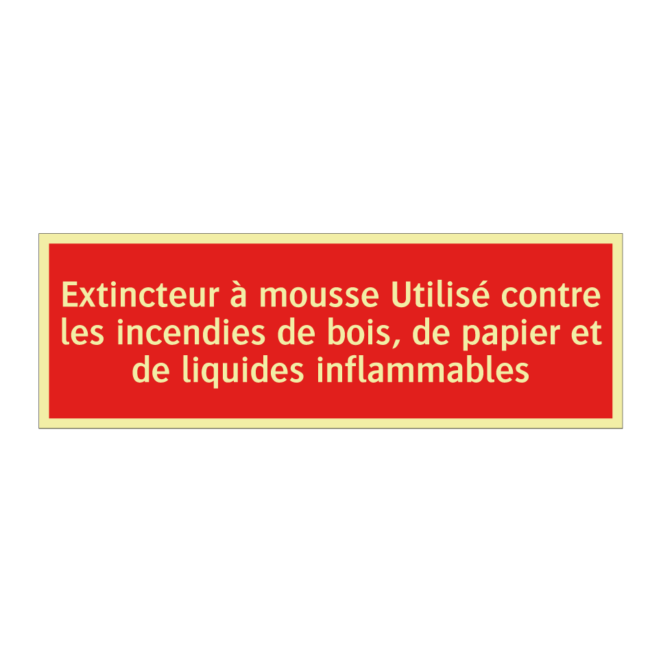 Extincteur à mousse Utilisé contre les incendies de bois, de papier et de liquides inflammables
