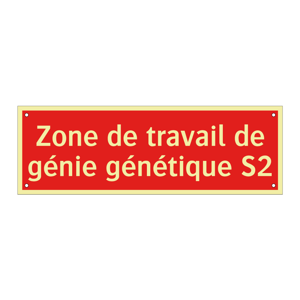 Zone de travail de génie génétique S2