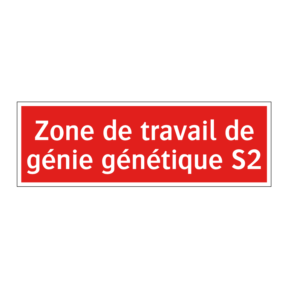Zone de travail de génie génétique S2