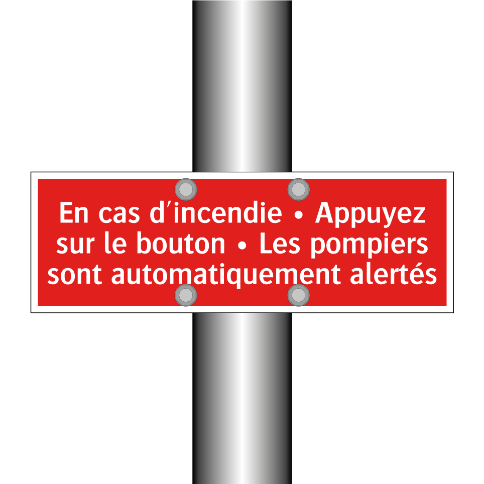 En cas d'incendie • Appuyez sur le bouton • Les pompiers sont automatiquement alertés
