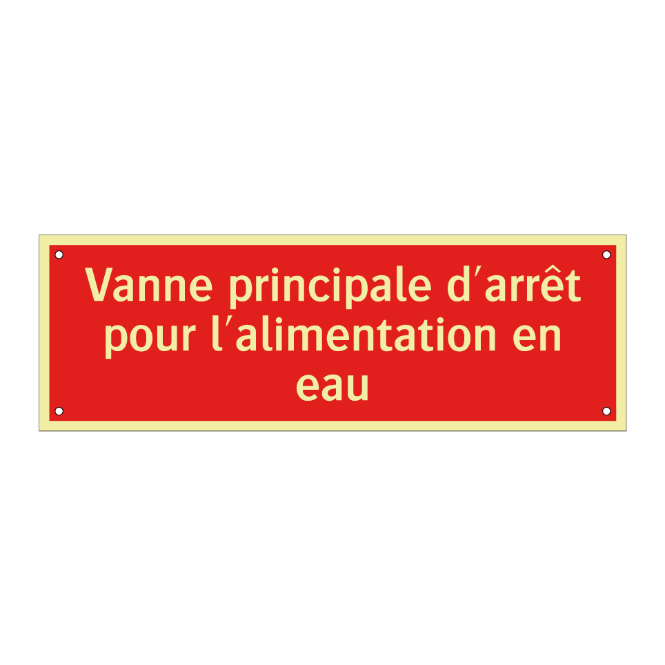 Vanne principale d'arrêt pour l'alimentation en eau