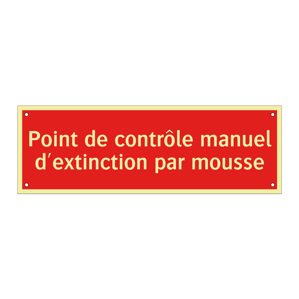 Point de contrôle manuel d'extinction par mousse