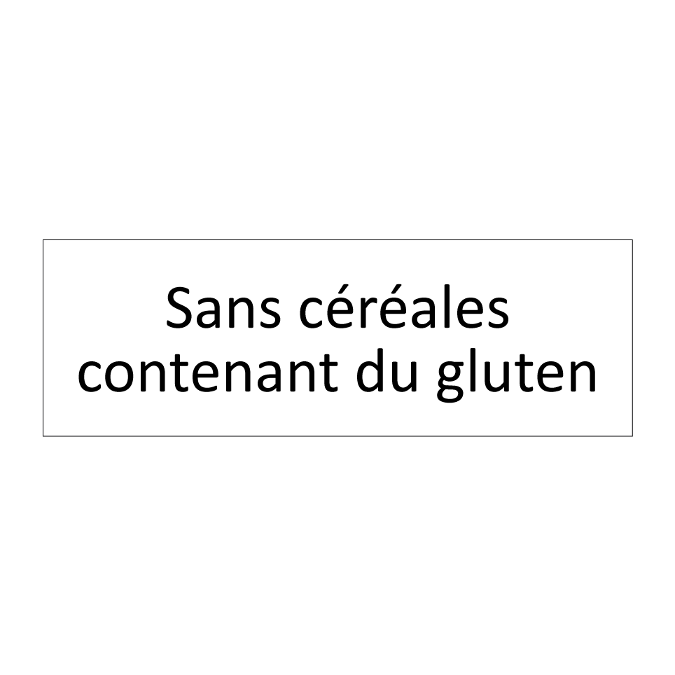 Sans céréales contenant du gluten