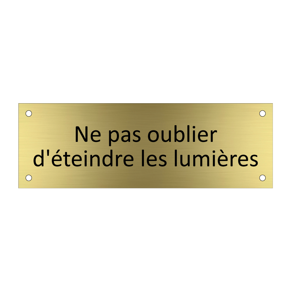 Ne pas oublier d'éteindre les lumières