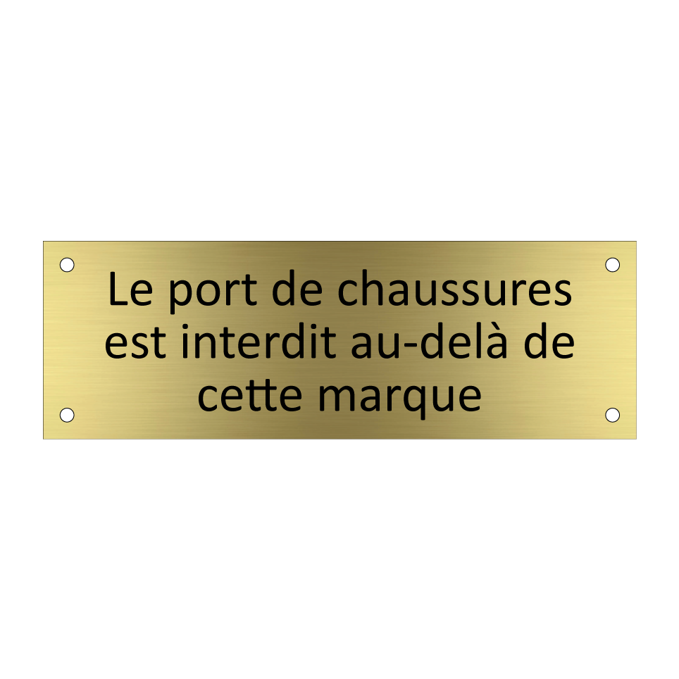 Le port de chaussures est interdit au-delà de cette marque