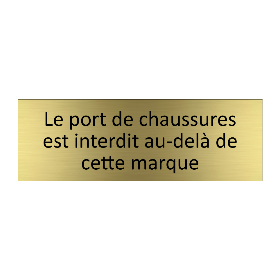 Le port de chaussures est interdit au-delà de cette marque