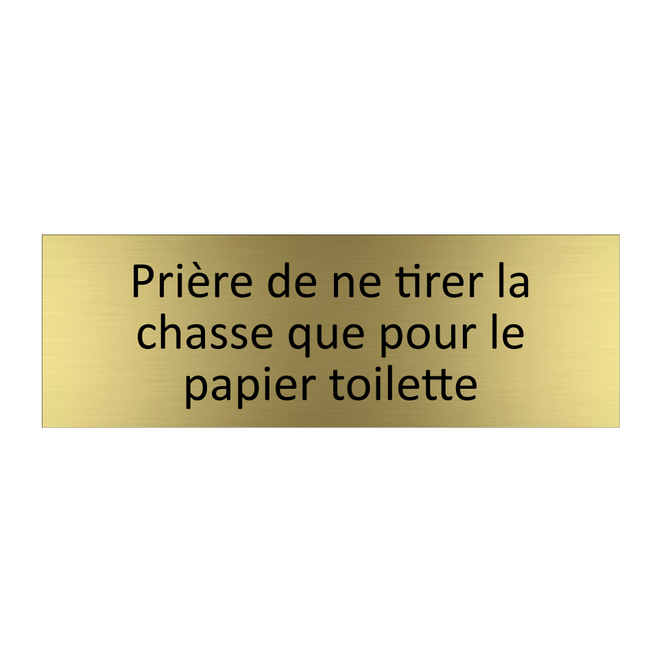 Prière de ne tirer la chasse que pour le papier toilette