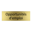 Opportunités d'emploi