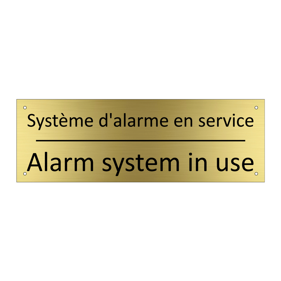 Système d'alarme en service - Alarm system in use
