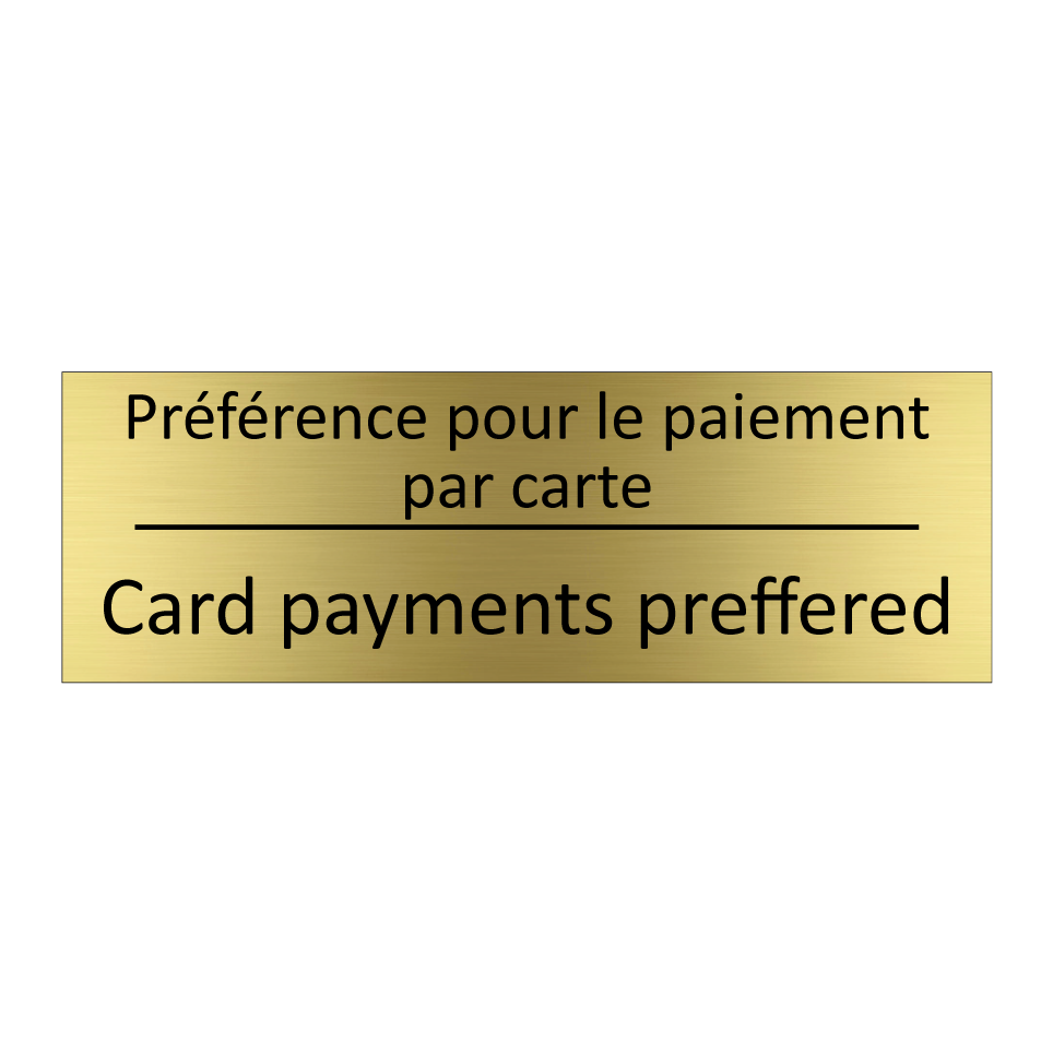 Préférence pour le paiement par /.../ - Card payments preffered