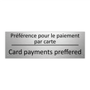 Préférence pour le paiement par  /.../ - Card payments preffered