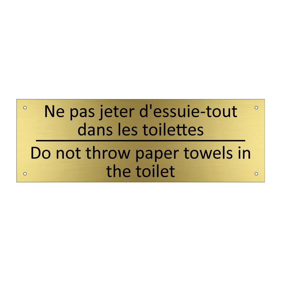 Ne pas jeter d'essuie-tout dans /.../ - Do not throw paper towels in the /.../