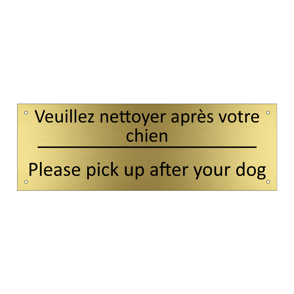 Veuillez nettoyer après votre /.../ - Please pick up after your dog