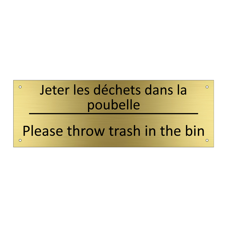 Jeter les déchets dans la poubelle /.../ - Please throw trash in the bin