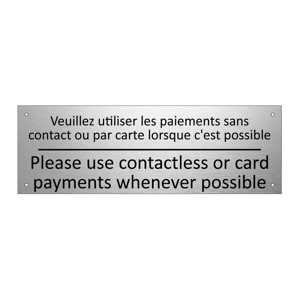 Veuillez utiliser les paiements /.../ - Please use contactless or card /.../