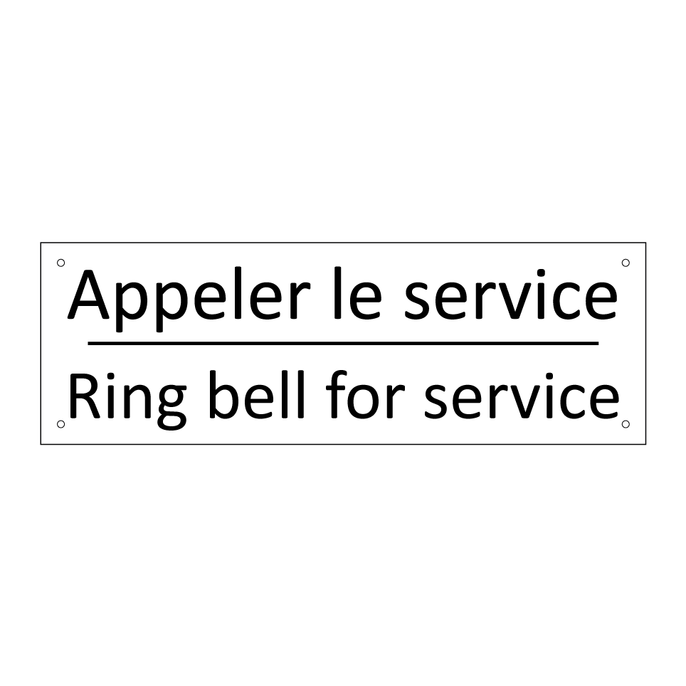 Appeler le service - Ring bell for service