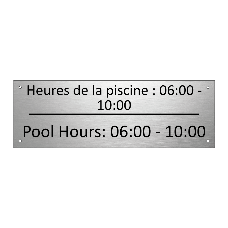 Heures de la piscine : 06:00 - /.../ - Pool Hours: 06:00 - 10:00