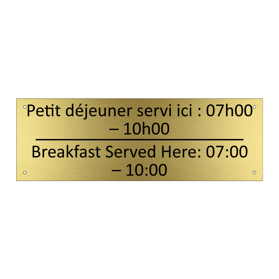 Petit déjeuner servi ici : 07h00 /.../ - Breakfast Served Here: 07:00 – /.../