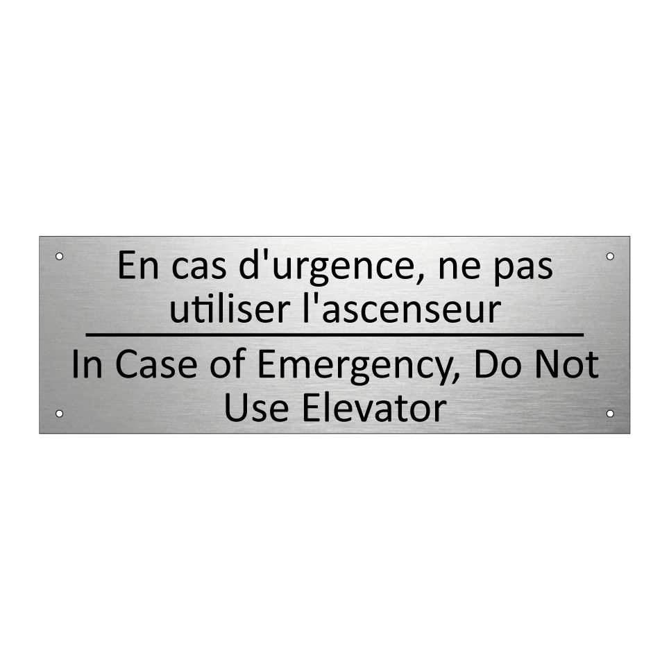 En cas d'urgence, ne pas utiliser /.../ - In Case of Emergency, Do Not Use /.../
