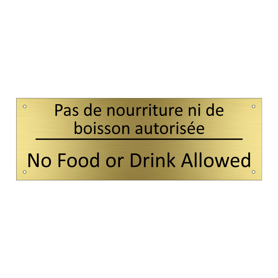 Pas de nourriture ni de boisson /.../ - No Food or Drink Allowed