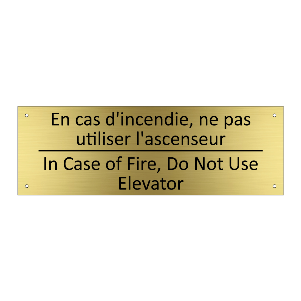 En cas d'incendie, ne pas utiliser /.../ - In Case of Fire, Do Not Use Elevator /.../