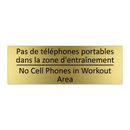 Pas de téléphones portables dans  /.../ - No Cell Phones in Workout Area