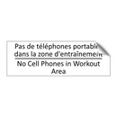 Pas de téléphones portables dans  /.../ - No Cell Phones in Workout Area