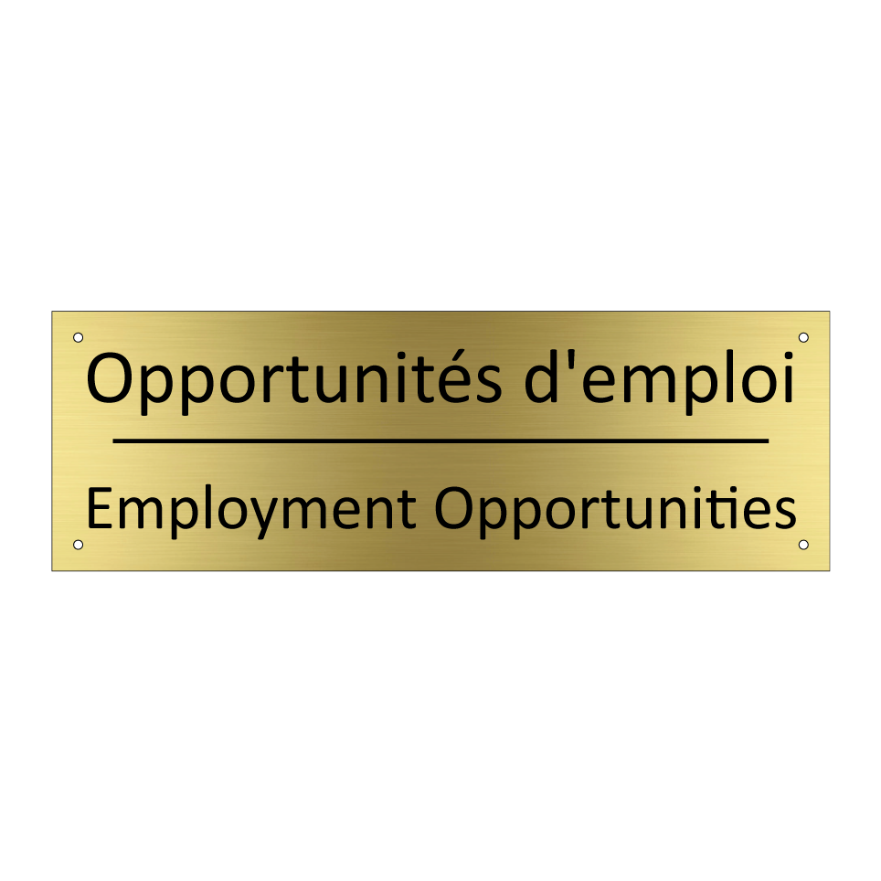 Opportunités d'emploi - Employment Opportunities