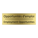 Opportunités d'emploi - Employment Opportunities