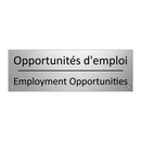 Opportunités d'emploi - Employment Opportunities
